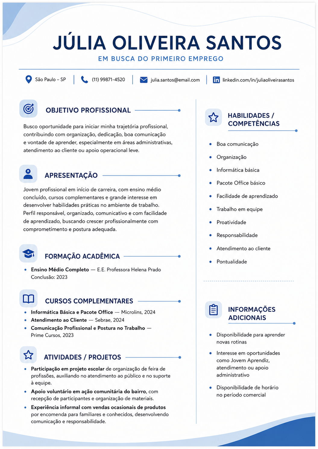 Preview do Modelo Primeiro Emprego