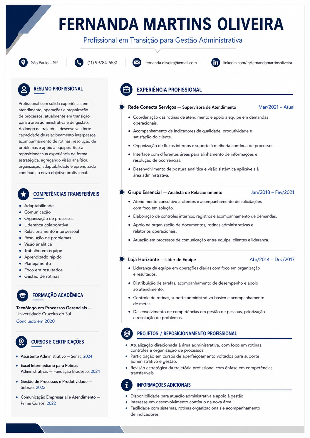 Preview do Modelo Transição de Carreira